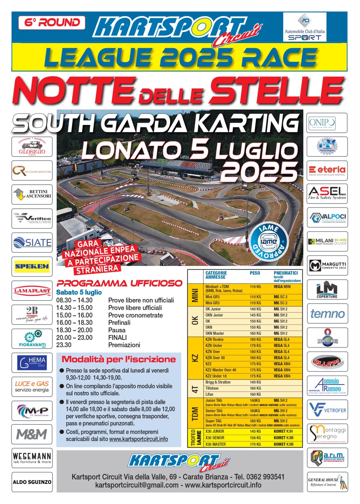 5 Luglio Notte delle Stelle Lonato. Iscrizioni aperte sul nostro sito www.kartsportcircuit.info